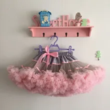 Пачки для девочек на Хэллоуин, праздники, косплей, пачки, серые с розовыми оборками, пачки с атласной лентой, юбки-пачки