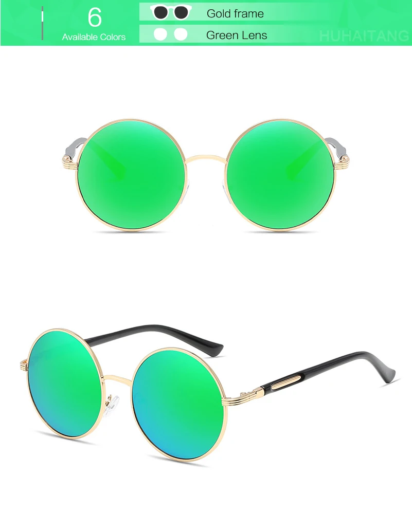 HUHAITANG, классические круглые солнцезащитные очки, женские, Ретро стиль, стимпанк, большие солнцезащитные очки для мужчин,, высокое качество, фирменный дизайн