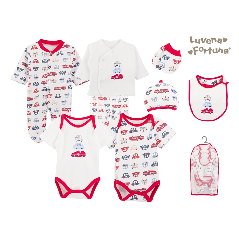 Latest arrival kids products newborn baby clothing sets with mesh bag
