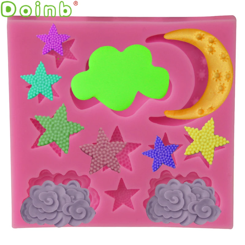 Clouds Star Moon Silicone Mold Miniature Sweets Food Polymer Clay