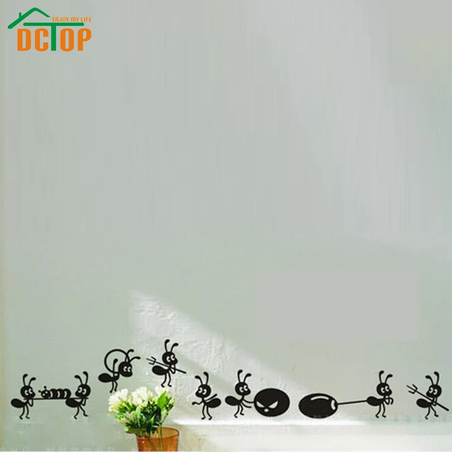 DCTOP 8 Ants Move House Creative Stickers Vinyl Wall Decals Kitchen Decoration Art Wall Stickers Home Decor Adhesive