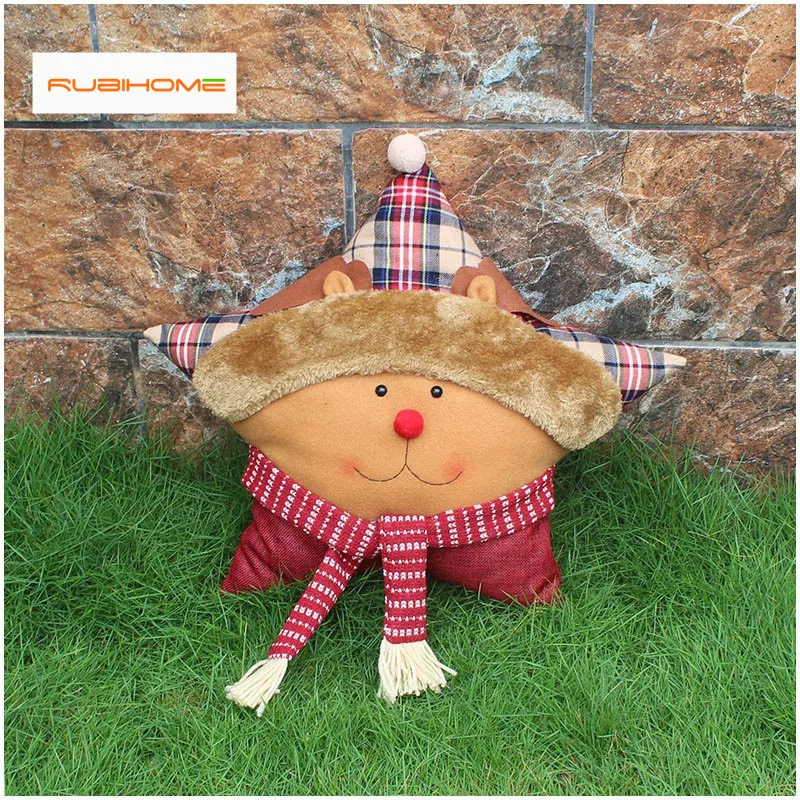 RUBIHOME 1 Piece Plush Cushion Gift Toys Star Doll New Cute Design Christmas Throw Pillows with Inner Filled