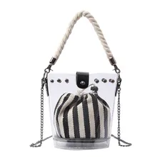 Модная женская Прозрачная ПВХ водонепроницаемая сумка через плечо, сумка-мешок в стиле ретро, пляжная сумка-мессенджер