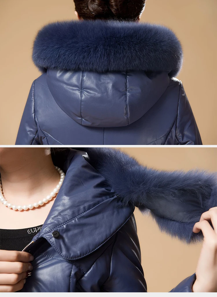 Зимние теплые женские парки размера плюс 4XL 5XL, кожаное пальто с меховым капюшоном для женщин большого размера, утепленное пуховое хлопковое пальто Ds50277