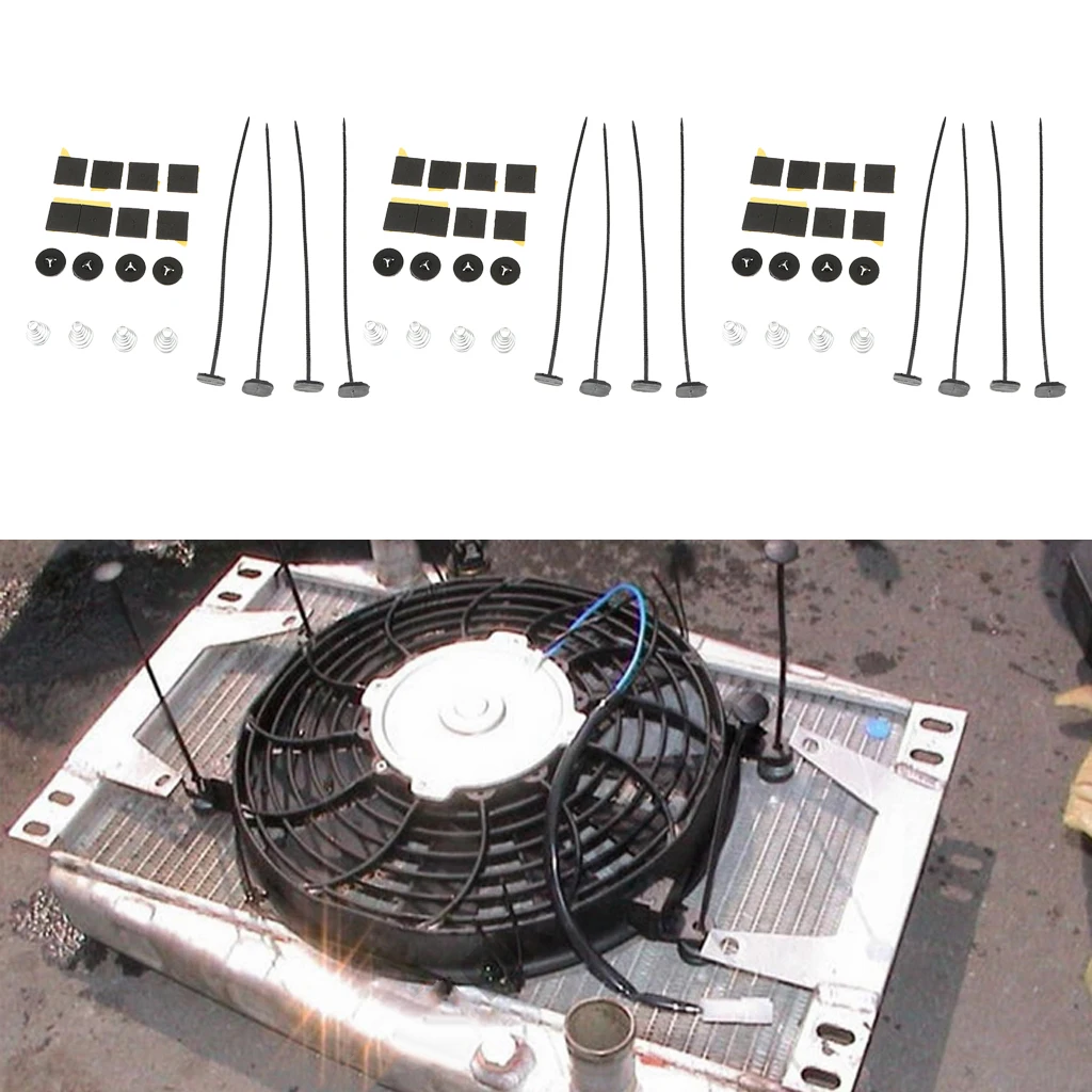 Electric Fan 3 Set Electric Radiator Fan Ties Straps Mounting Kit Universal Strap Tie Fans