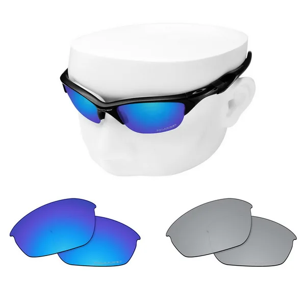 Blue and Sliver OOWLIT Анти-Царапины замена линз для-Оукли Половина Куртка 2,0 OO9144 гравированные поляризованные солнцезащитные очки - Цвет линз: Blue and Sliver