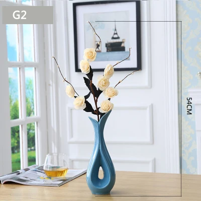 Креативная белая черная керамическая ваза, украшение для гостиной, набор цветов и вазы, новое украшение для дома, свадебный подарок, цветочный орнамент - Цвет: G2