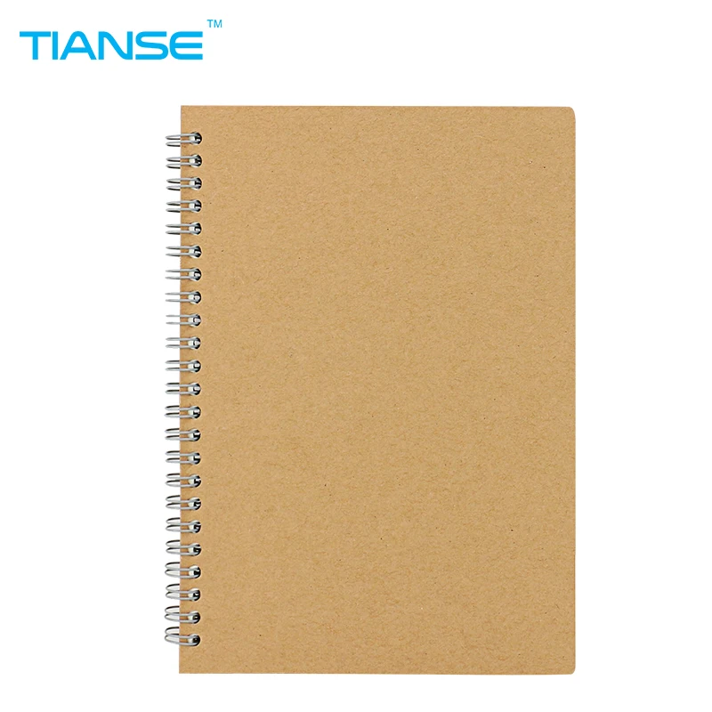 

TIANSE A5 Kraft cover paper notebook student diary coil note book spiral notepad memo for journal planner school office suppiles