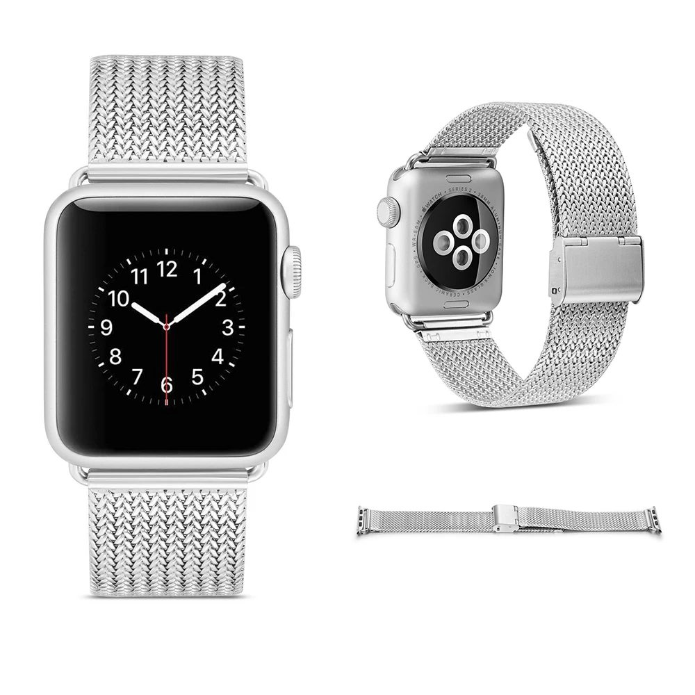 Толстый ремешок из Миланской нержавеющей стали для Apple Watch 38 мм 42 40 44 iWatch Миланский