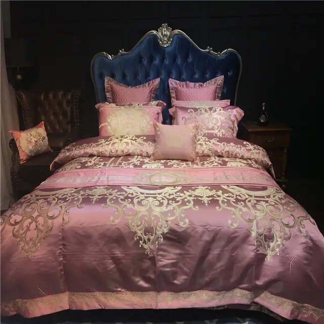 Brocade Embroidery Luxury Bedding Set Soft Bedclothes Duvet Quilt