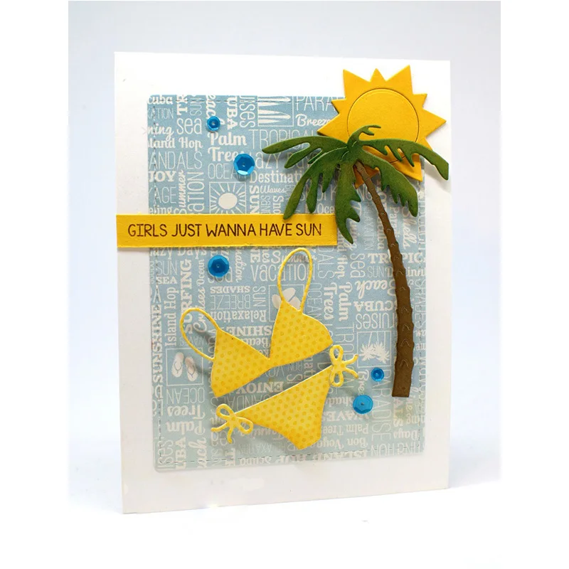 Hammock Coconut Sets Metal Cutting Dies Stencils For DIY Scrapbooking Decorative Embossing Suit Paper Cards Die Cutting Template