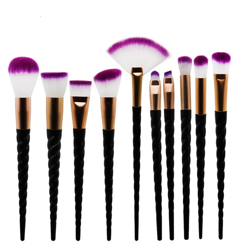 

10pcs/sets pinceis unicornio Makeup Brushes Unicorn bush for Blusher Foundation Concealer Eyeshadow blending Eyeliner