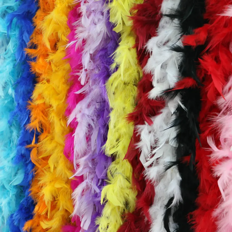 

2 Yards 40g Fluffy Chicken Feather Strip Color Turkey Feather Boa for Birthday Party Wedding Decorations Clothing Accessories