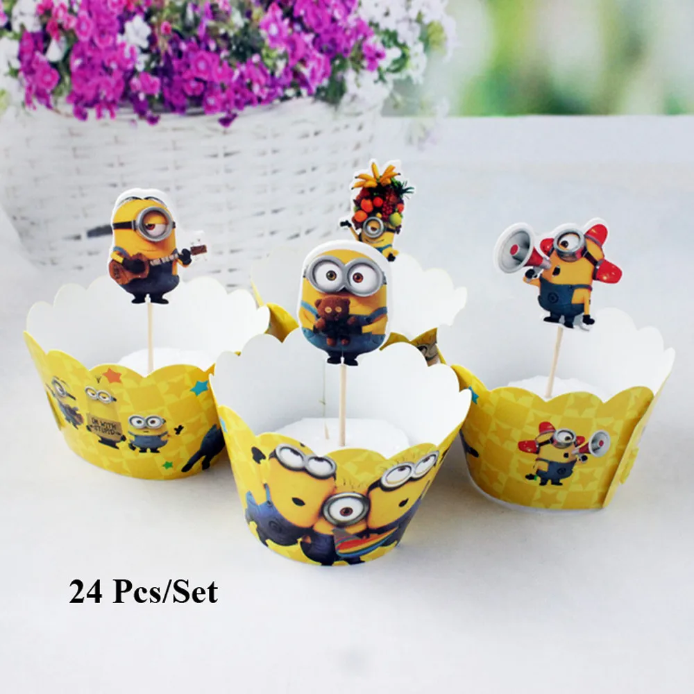 cake topper birthday minions toy cake decorating supplies children kids baby birthday gifts toys minions party cupcake toppers - Цвет: Design 6