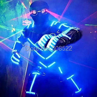 LED Costumes Illuminated costume EL wire LED the ghost dance male dazzle colour Size/ color customized