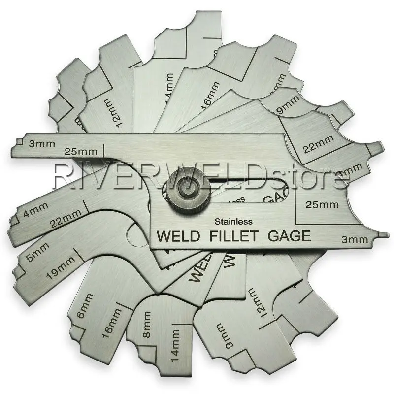 

7piece Fillet Weld Set Gage RL Gauge Welding Inspection Test Ulnar Metric