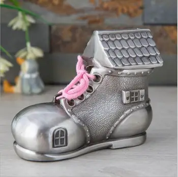 

creative Cartoon shoes metal piggy bank cute piggy bank money jars aving bank for chirdren's gifts coin saving bank PB013