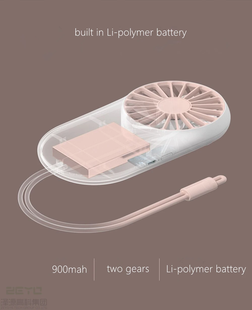 Дизайн литий-полимерный аккумулятор портативный usb-вентилятор, 900 mah большой аккумулятор, с бесплатным слинг, милый цвет мини-вентилятор USB