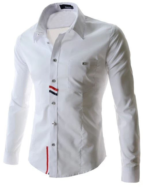 Импортные товары Горячая мужчин Slim кофта с длинными рукавами новый корейский модные тенденции Повседневная рубашка рок возрождение