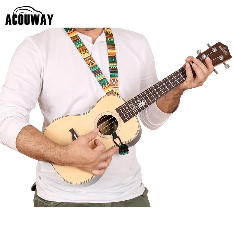 Acouway 46-92 cm, longitud ajustable de Nylon ukelele Correa Honda con gancho Guitarra correa para ukelele Guitarra accesorios