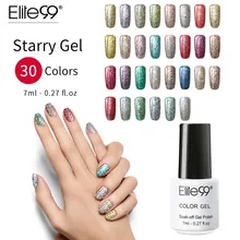 Elite99 7 мл Звездный лак для Ногтей Сияющий Блеск для ногтей маникюрный лак Быстросохнущий Блестящий цветной лак для ногтей праймер