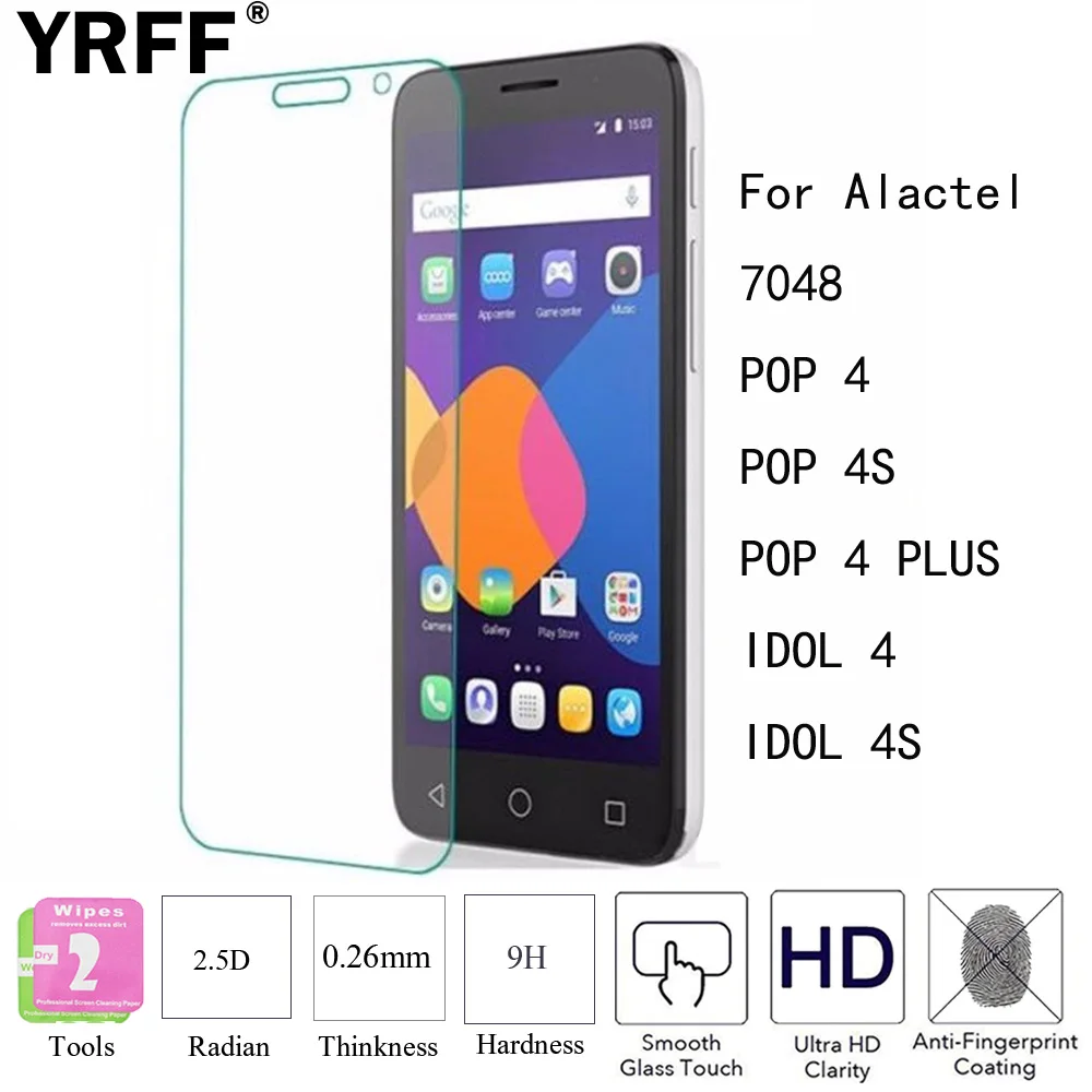 2 шт. 2.5D 9H 0 26 мм Закаленное стекло Защитная пленка для экрана Alcatel 7048 POP 4 4S idol 4s