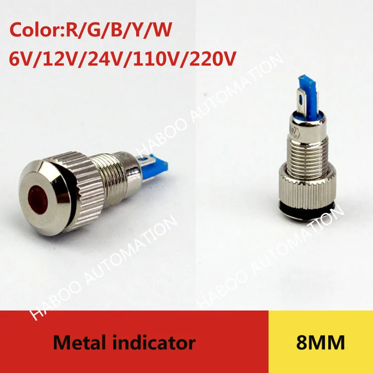 

1pcs packing indicator function dia.8mm metal LED indicator lamp waterproof IP65 mini LED indicator lights shipping free