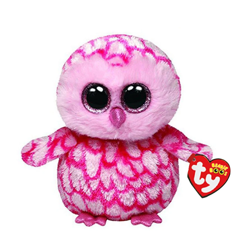 

Ty Beanie Boos Plush Animal Doll Pinky Owl Soft Stuffed Toys With Tag 6" 15cm