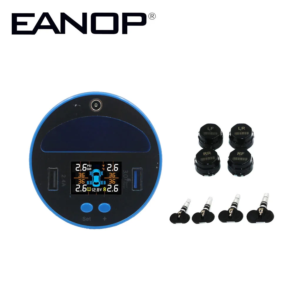

EANOP TPMS C500 Wireless Tyre Pressure Sensor LCD tire pressure monitoring system with QC3.0 Quick Charge External Internal