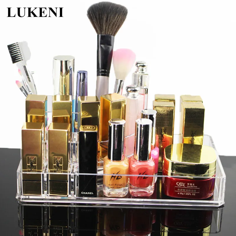 

Square Acrylic Clear Nail Polish Display Lipstick Makeup Varnish Organizer Stand Case Wall Storage Cosmetic Holder Rack Stand