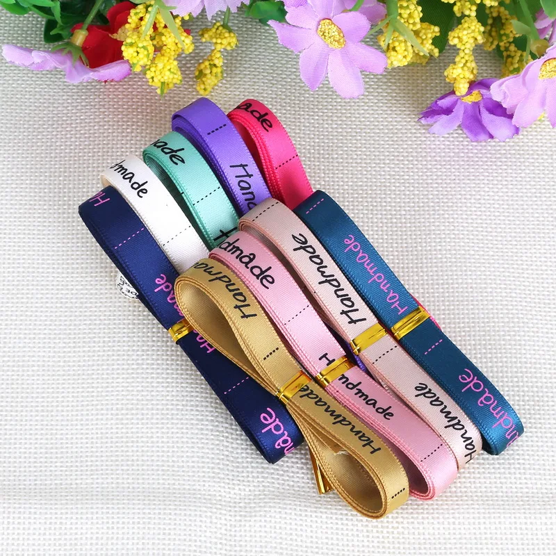 

9yards/lot(1y/color) Random mix colors Handmade Printed Satin Ribbon Romantic Gift Wrap Ribbons Gift Baking Ribbon 3/8'' (10mm)