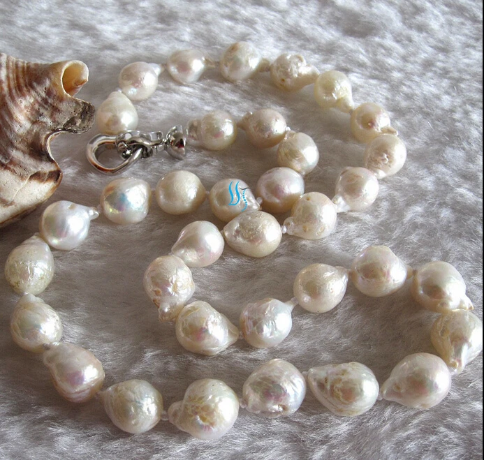 

HOT 001920 9-10mm White kasumi Freshwater Pearl Necklace