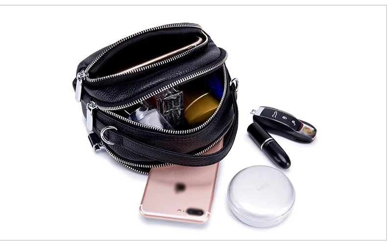 Lomelobo Women Genuine Leather Handbags Lady Litchi Pattern Shoulder Bag Casual Totes & Crossbody bags Female Girl Messenger Bag 2019 HBL222 Details (06)