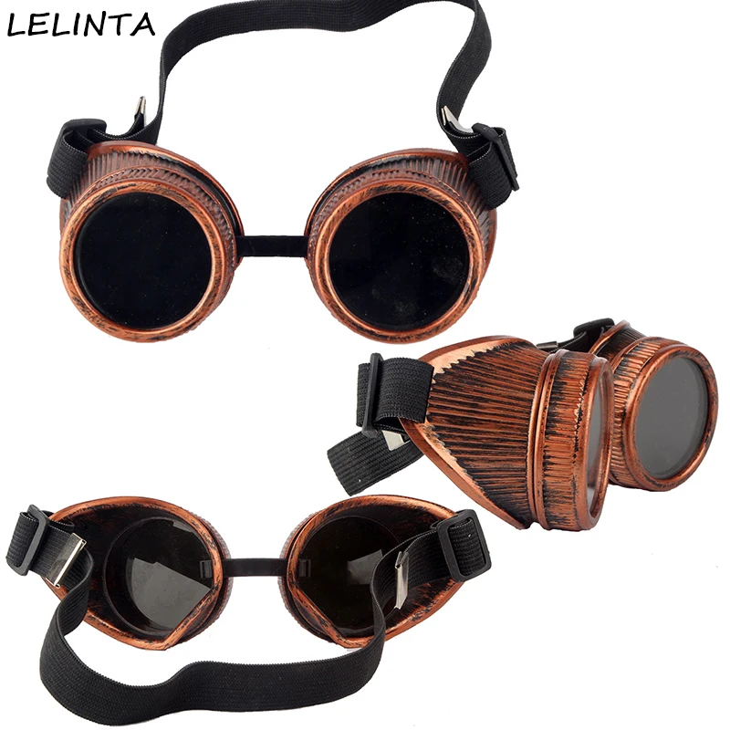 

LELINTA 2016 New Vintage Style Bronze Steampunk Goggles Welding Punk Gothic Glasses Cosplay Welding Party Eyewear