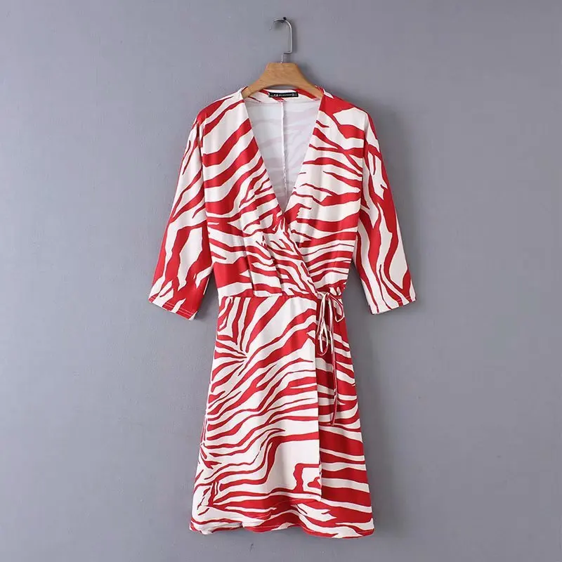 

YD45-8769 European and American fashion Zebra Print Dress