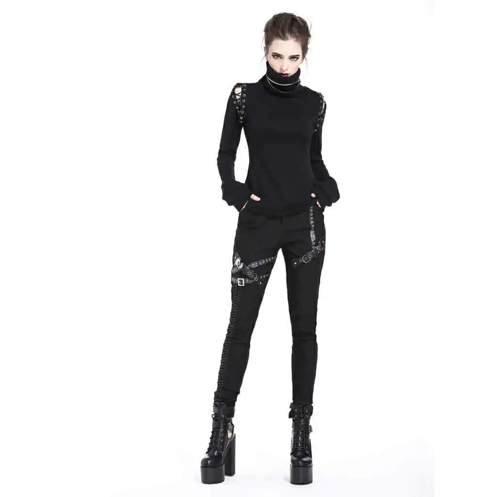 Darkinlove Для женщин Искусственная кожа отделкой Slim Fit Брюки PW091|Брюки |