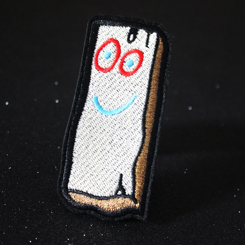 

Pulaqi Wood Brick Patch Embroidered Patches Iron on Patches for Clothing Cartoon DIY Patch to Clothes Stickers Applique Stripes