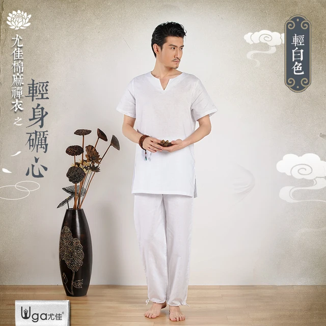 Traje de de algodón para hombre, trajes de meditación de Yoga, trajes de