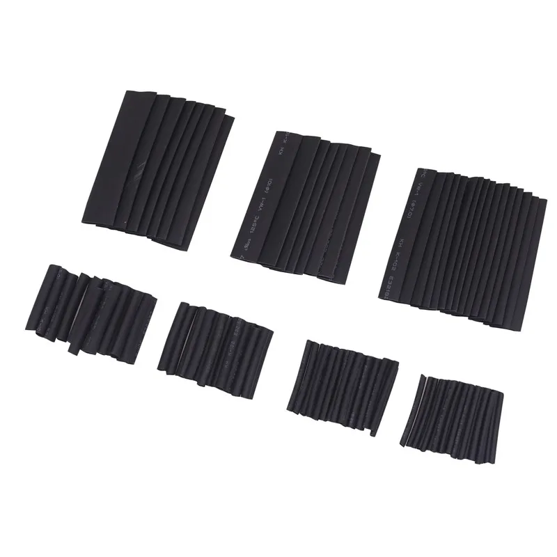 

127pcs 2:1 7 Sizes Assortment Polyolefin Halogen-free Heat Shrink Tubing Tube Sleeving Wire Cable Kit Best Price