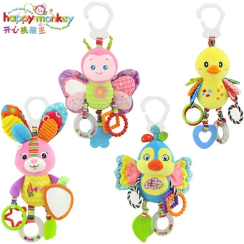 

Baby Toy 0-12 Month Infant Soft Plush Animal Bed Stroller Hanging Rattle Mobile Teether Educational Doll For Newborn Babies Kids