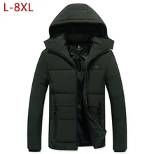 L-8XL теплые зимние плюс размеры для мужчин худи мужские парки однотонный деловой верхняя одежда пальто мужской модный бренд Softshell бурелом 3XMR30