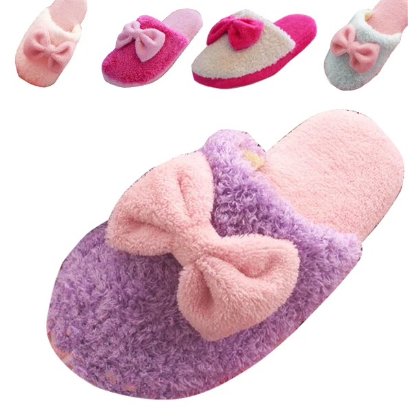 Aliexpress.com : Buy Winter Cute Women Cotton Slippers Lovely Rosette ...