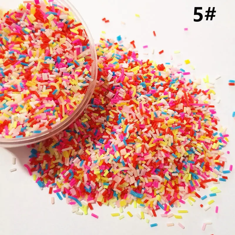 100g Mixed Color Clay Chocolate Sprinkles Heart Shaped DIY Parts Fake Cake Decorating Polymer Clay Sweets Deco Decoration 