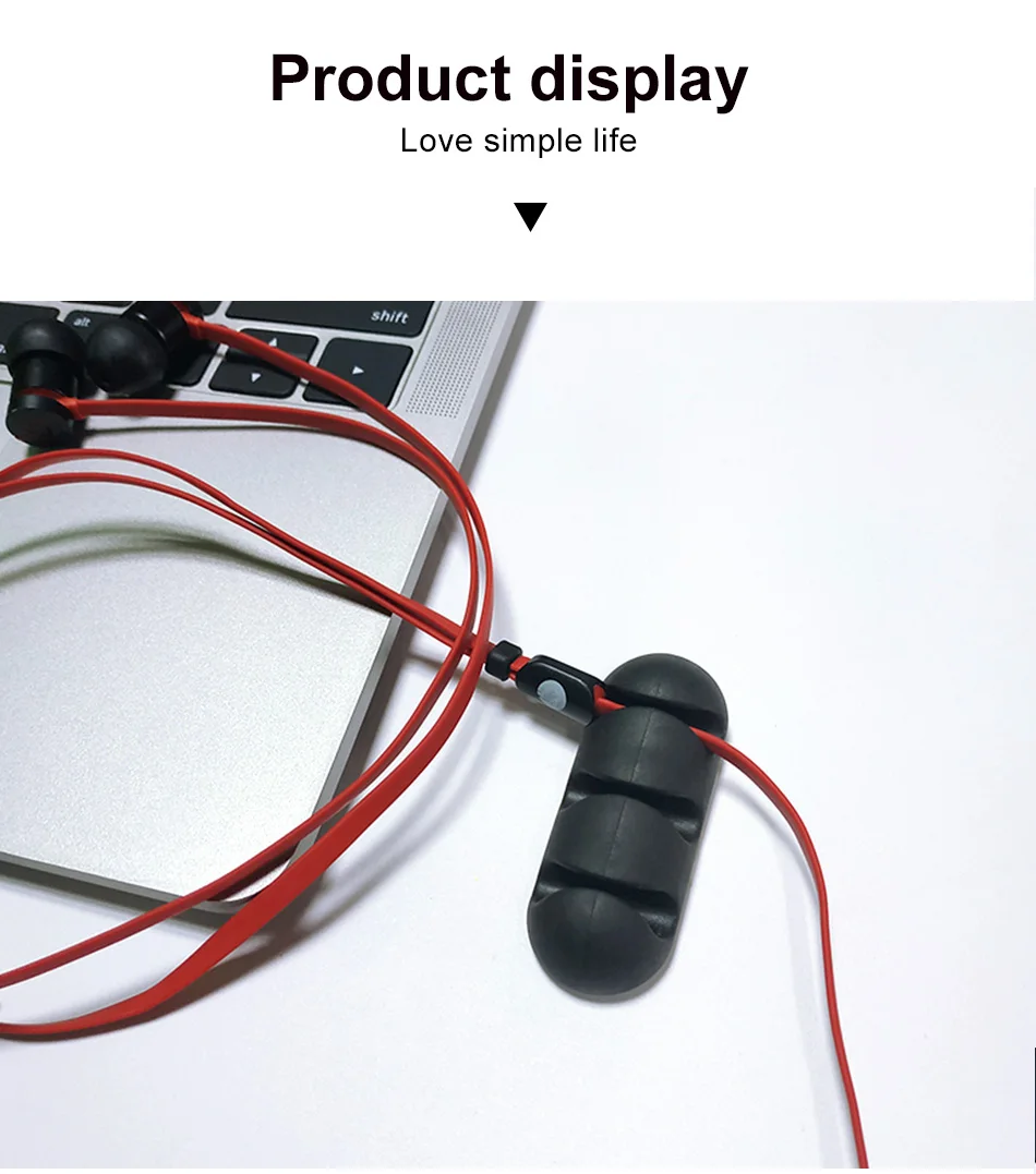 !ACCEZZ 3PC Silicone Cable Organizer Wire Winder Desktop Management Headphone Holder Mouse Tape Cord Clips Data Charging Cables (8)