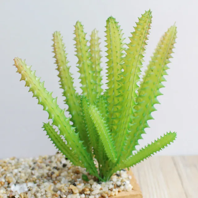 green plastic artificial cactus