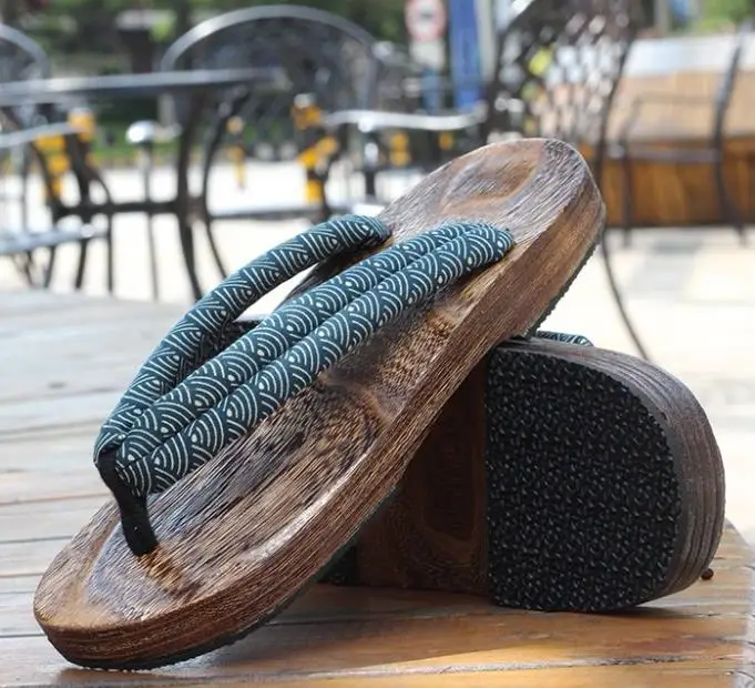 WHOHOLL Geta Anime Anime Cosplay Costumes Japanese Geta Sandals Summer Sandals Men Flat Wooden Shoes Clogs Slippers Flip-flops