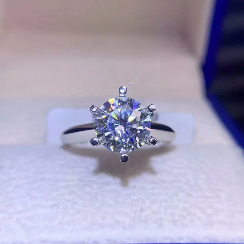 

High quality! 1 carats D Moissanit Diamond Rings 18k white gold classic fine Jewelry for women weddings (Video)