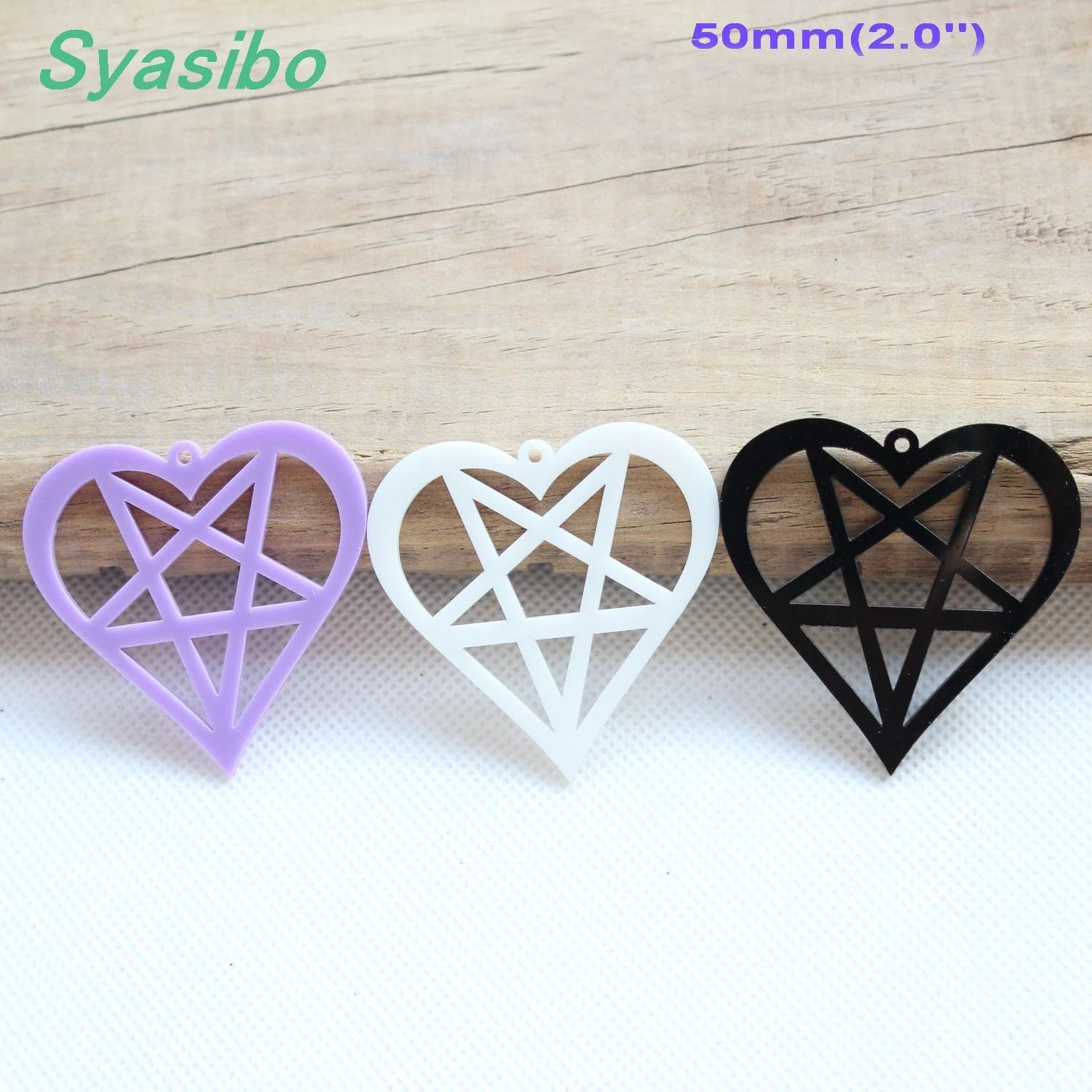 

50mm Acrylic Star Heart Ornaments for Earrings Gold Mirror, Silver Mirror Laser Cut 2" -AC1190C