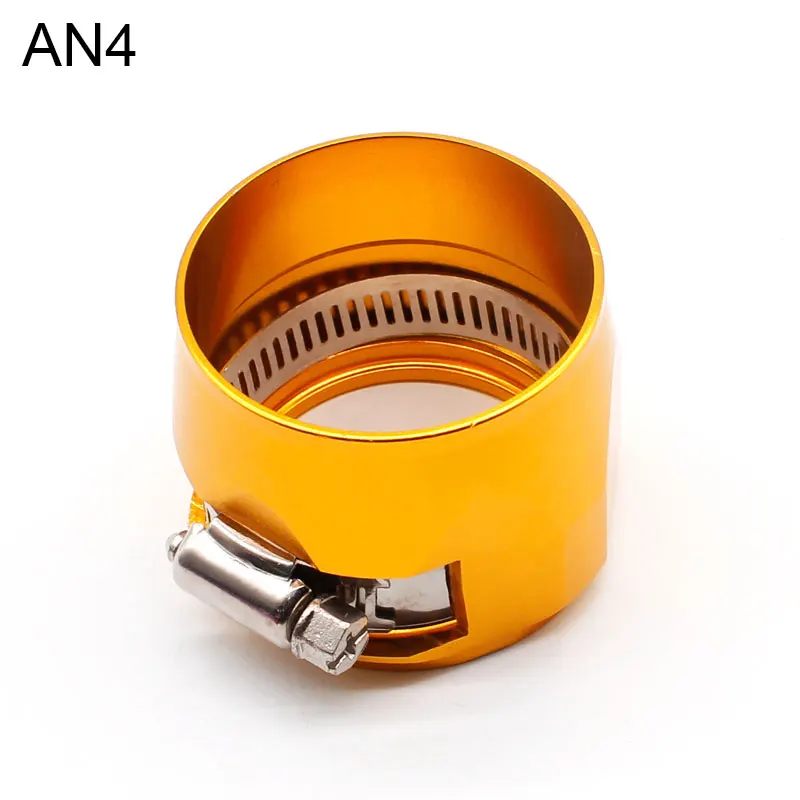 Car Accessories Oil Fuel Hose Clamp Hex Finishers Aluminum Hose End Fitting Oil Water Pipe Adapter AN4 AN6 AN8 - Цвет: AN4 GOLD