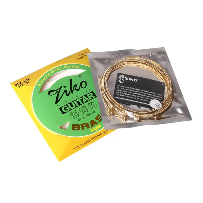 Acoustic Guitar Strings Guitar Accessories ZIKO Acoustic Guitar Strings Brass Carbon Steel Hexagonal Alloy Strings For Acoustic Guitar Accessories Parts